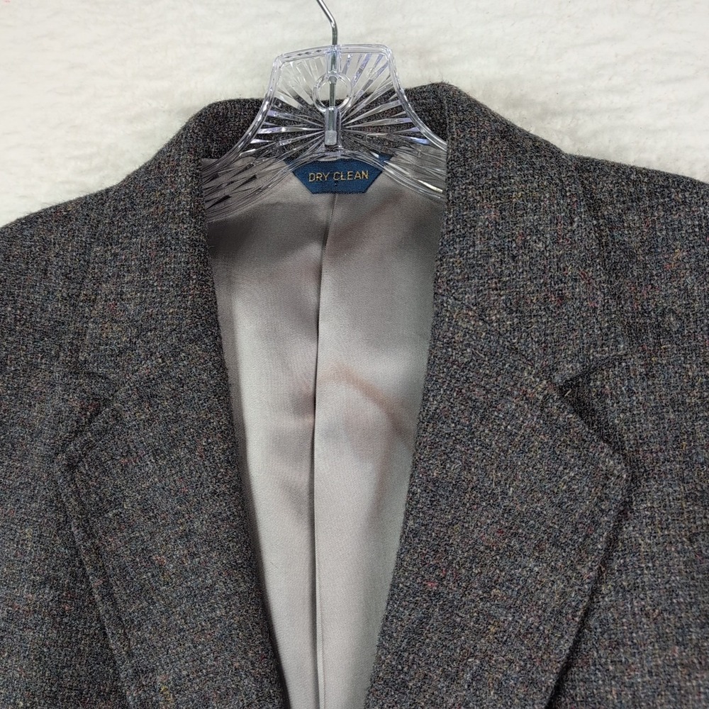 VTG Pendleton‎ Mens Wool Blazer Sz 46L Multi Jacket Sport Coat Tweed Elbow Patch